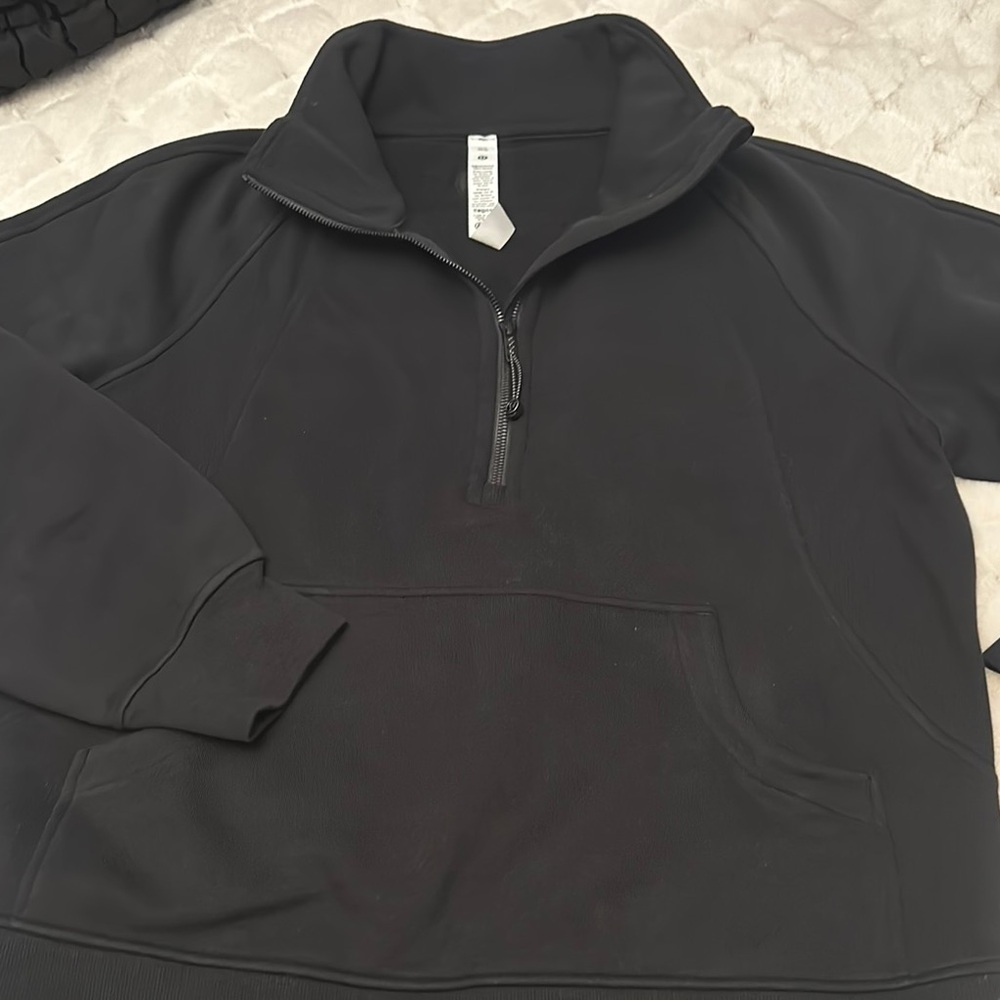 Lululemon Cozy Black Scuba Quarter-Zip Sweatshirt